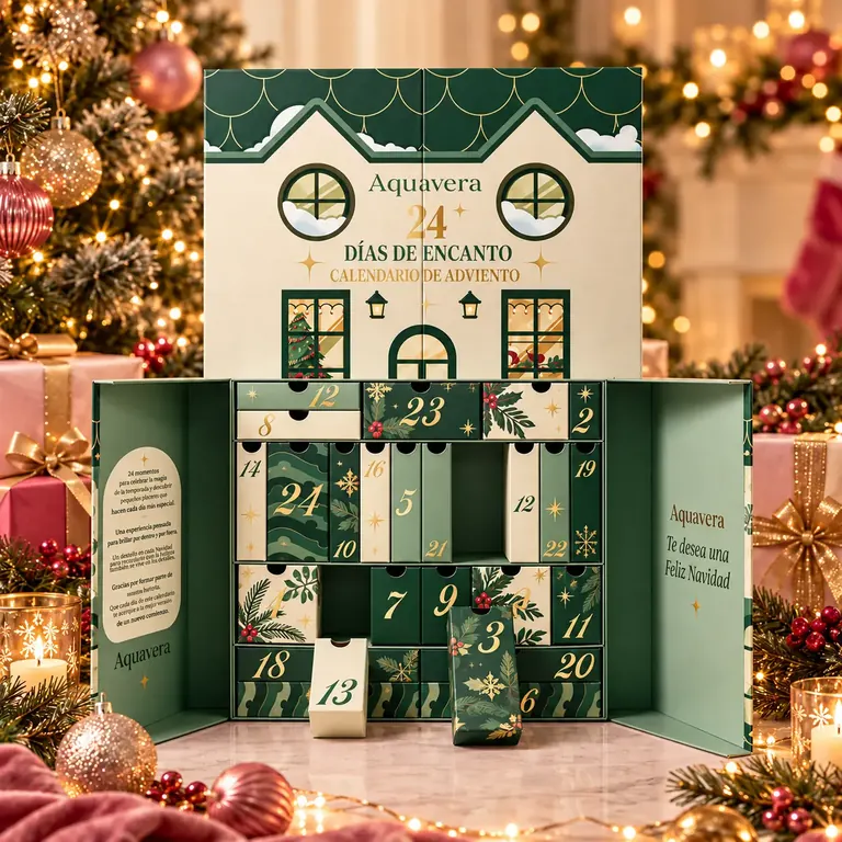 Custom Christmas Advent calendar box with 24 numbered gift compartments