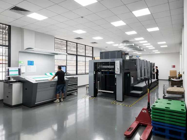 Offset printing workshop for custom paper packaging production